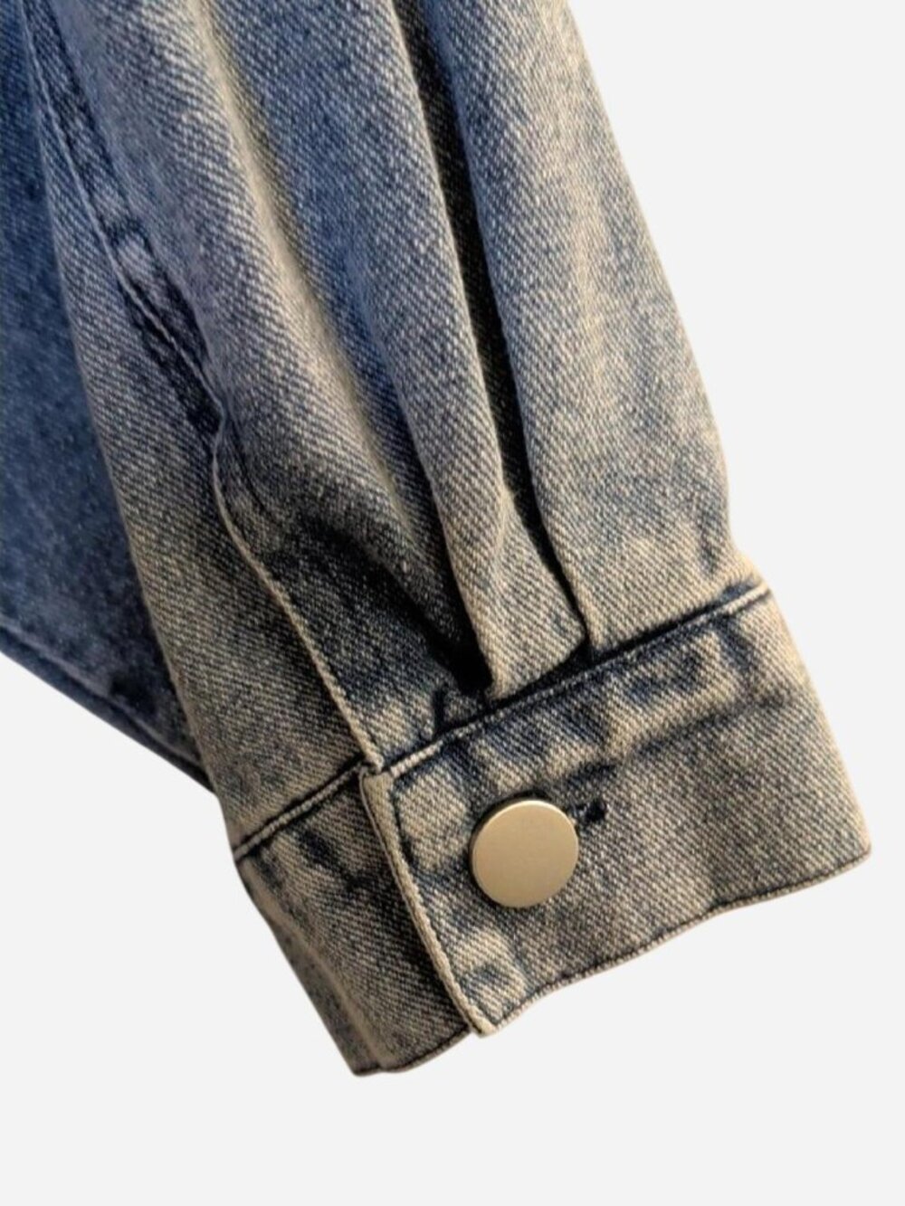 Altar'd State Wilma Cable Knit Denim Shacket | Taupe & Denim | S/M - Picture 5 of 8